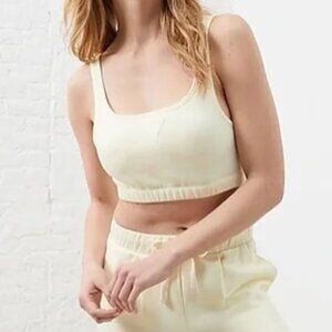 UpWest Yellow Sweatshirt Lounge Bra Top - Size M